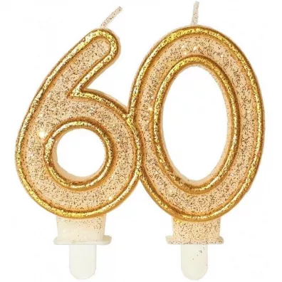 wieczka urodzinowa 60 zoty brokat