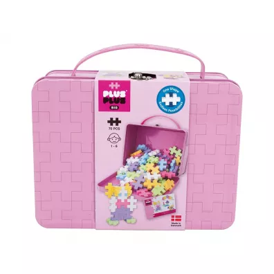 Klocki Plus-Plus Big 70 el. Metalowa rowa walizeczka
