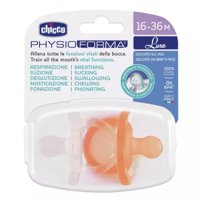 Chicco Physioforma Luxe silikonowy smoczek 16-36 mies. 2 szt.