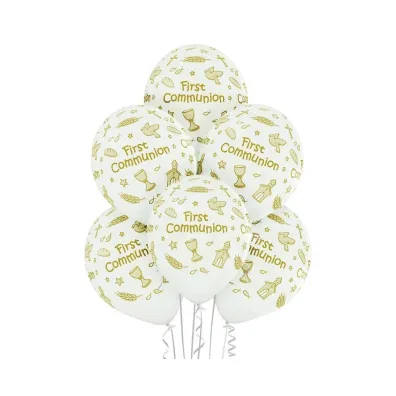 Balony Belbal Komunia 30cm 6 szt