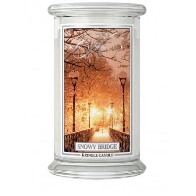Kringle Candle Duża świeca z dwoma knotami Snowy Bridge 623 g