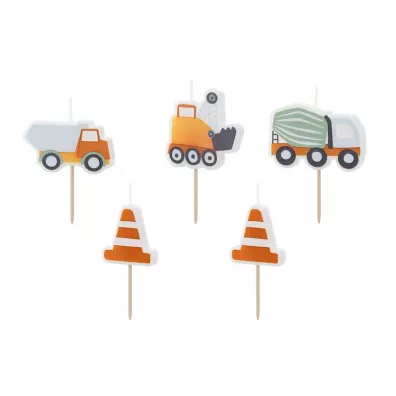 PartyDeco �wieczki urodzinowe Roboty Drogowe 3-4.5cm