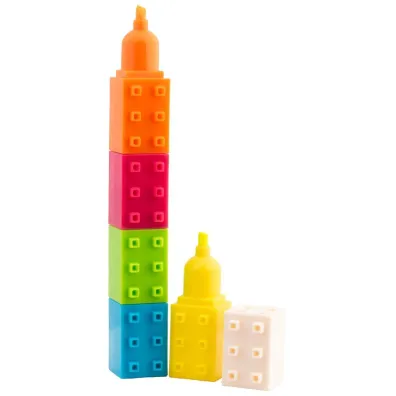 Zakre�lacz segmentowy Blocks, 5 kolor�w fluo, Happy Color