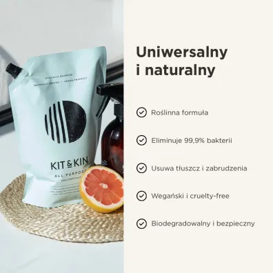Kit and Kin Naturalny uniwersalny p�yn do sprz�tania domu, o zapachu cytrus�w 1 l