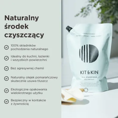 Kit and Kin Naturalny uniwersalny p�yn do sprz�tania domu, o zapachu cytrus�w 1 l