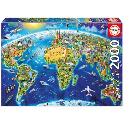 Puzzle 2000 el. Zabytki caego wiata Educa