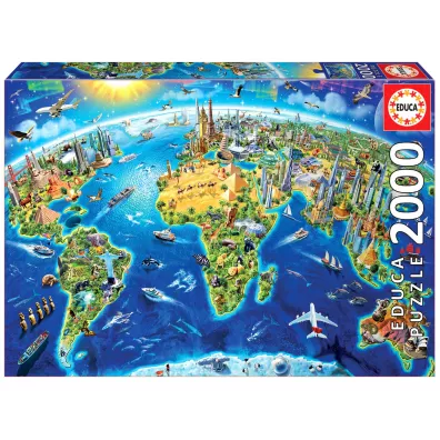 Puzzle 2000 el. Zabytki caego wiata Educa