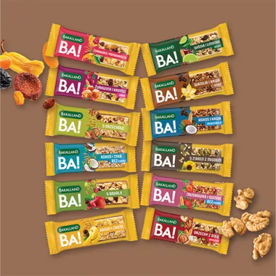 Bakalland Ba! Baton zboowy 5 ziaren z miodem Zestaw 12 x 40 g