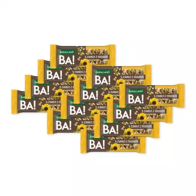 Bakalland Ba! Baton zboowy 5 ziaren z miodem Zestaw 12 x 40 g