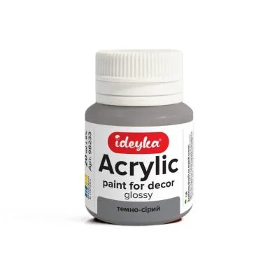 Ideyka Farba akrylowa ciemnoszara 20ml