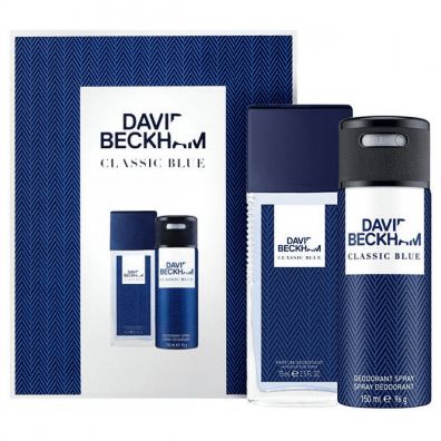 David Beckham Classic Bleu zestaw dla mczyzn dezodorant spray glass + dezodorant spray 75 ml + 150 ml