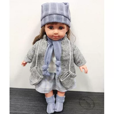 Lalka w czapce i ciep�ym ubranku 35cm Adar