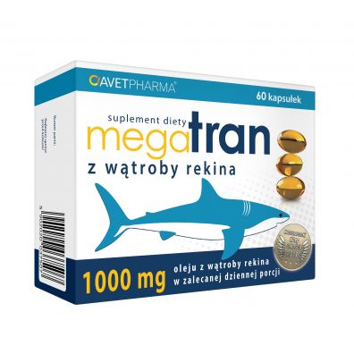Avet Pharma Mega Tran z Wtroby Rekina Suplement diety 60 kaps.