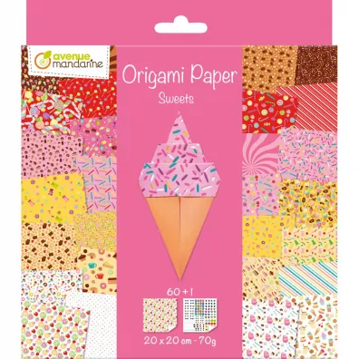 Papier Origami 20x20cm S�odycze 60 arkuszy Avenue Mandarine
