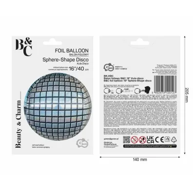 Godan Balon foliowy Kula Disco 40 cm