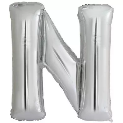 Amscan Balon foliowy litera N srebrna 79x86cm
