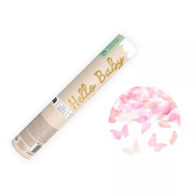 PartyDeco Tuba z motylkami r�owymi 20cm