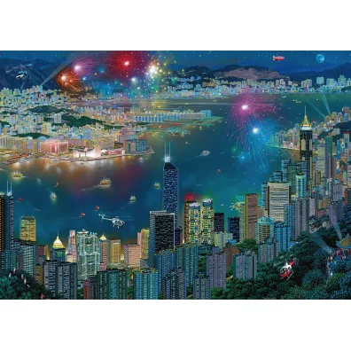 Puzzle 1000 el. Fajerwerki nad Hongkongiem Schmidt