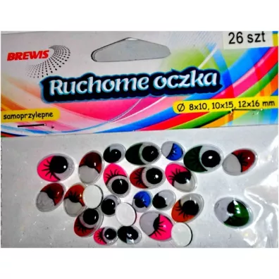 Brewis Ruchome oczka owalne + kolorowe rz�sy 36 szt.