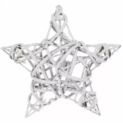 H&S Decoration Gwiazda witeczna wiszca 15 Led 40 cm biay, brzowy