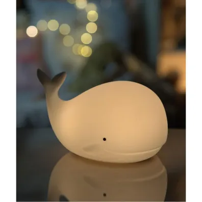 Rabbit&Friends Wieloryb lampka silikonowa z pilotem bia�a