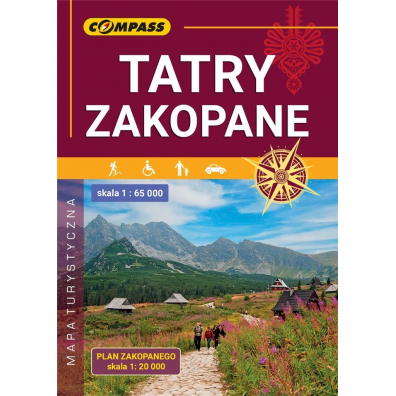 Mapa turystyczna Tatry 1:65 000 i plan Zakopanego 1:20 000