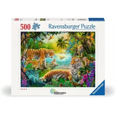 Puzzle 500 el. 2D Rodzina Tygrys�w Ravensburger