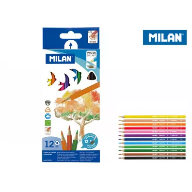 Milan Kredki akwarelowe tr�jk�tne 12 szt.
