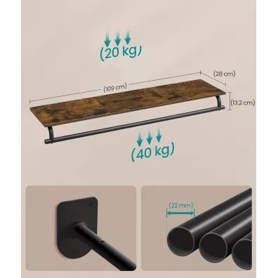 Songmics Wieszak cienny na ubrania z pk 2 w 1