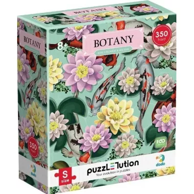 Puzzle 350 el. Hard-S Botanika: Kwiaty lotosu i ryby Dodo