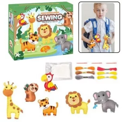 Wyszywanki filcowe zwierztka dungli 6szt Leantoys