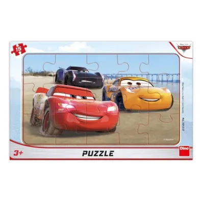 Puzzle ramkowe 15 el. Auta Cars Wy�cig Dino Toys