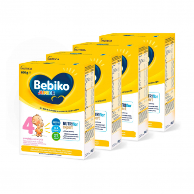 Bebiko Junior 4 Odywcza formua na bazie mleka dla dzieci powyej 2. roku ycia Zestaw 4 x 600 g