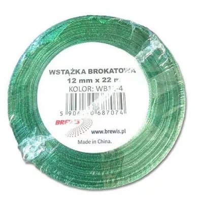 Wstka brokatowa WB12-4 zielona 20m x 12mm