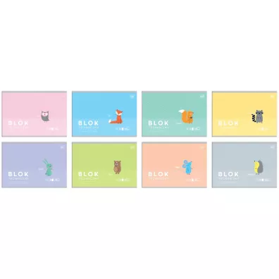 Interdruk Blok techniczny A4 BB KIDS Pastel 240g 10 kartek