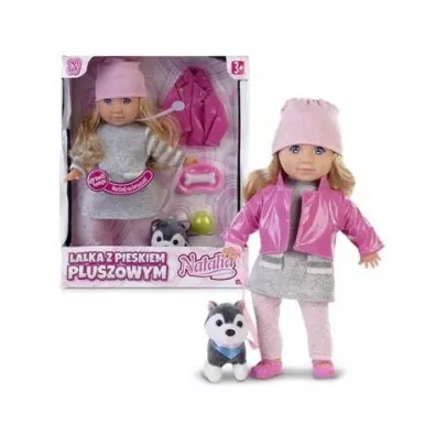 Lalka Natalia z pieskiem pluszowym 35 cm Artyk