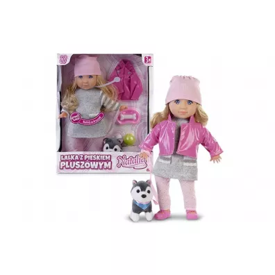 Lalka Natalia z pieskiem pluszowym 35 cm Artyk