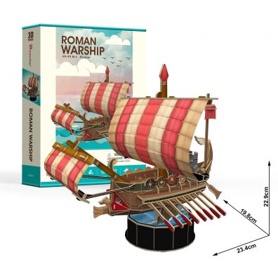 Puzzle 3D 85 el. aglowiec Roman Warship Cubic Fun