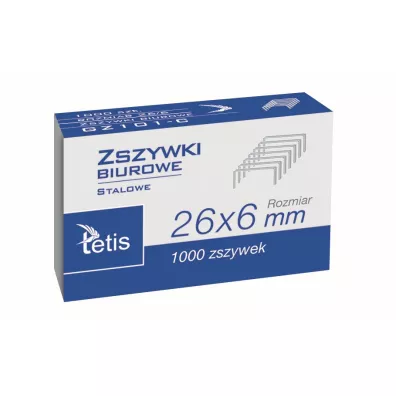 Tetis Zszywki biurowe 26/6 GZ101-C 1000 szt.