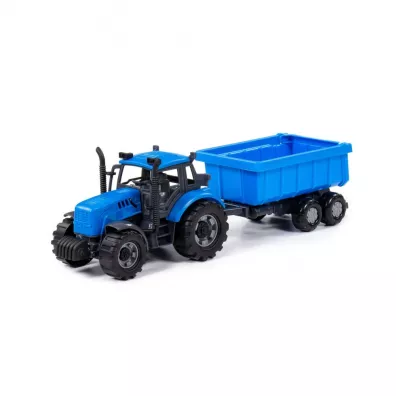 Traktor z akcesoriami Progress niebieski WADER POLESIE 91277 WADP