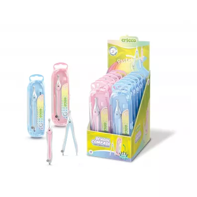 Cyrkiel szkolny z grafitami pastel etui mix CRICCO