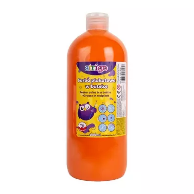 Strigo Farba plakatowa w butelce pomara�cz 1000 ml
