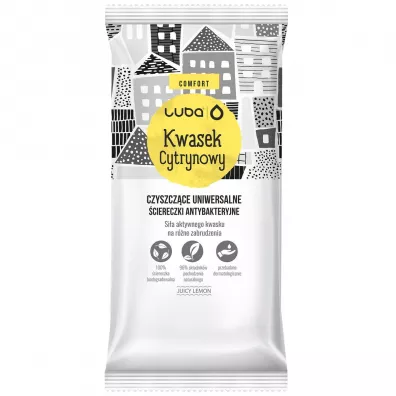 Luba Comfort �ciereczki antybakteryjne uniwersalne Kwasek Cytrynowy 24 szt.