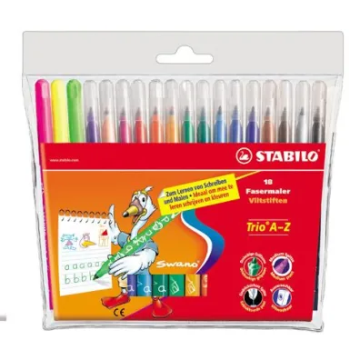 Stabilo Flamastry tr�jk�tne Trio A-Z 18 kolor�w