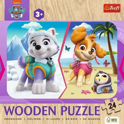 Puzzle drewniane 24 el. Dziewcz�cy Psi Patrol Trefl