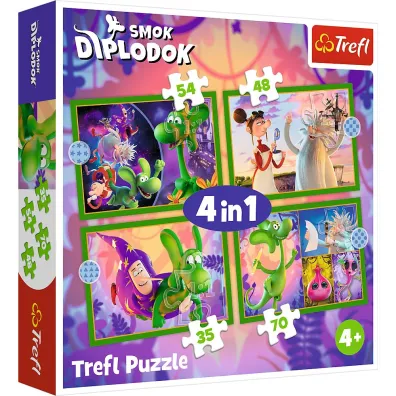 Puzzle 4w1 - �wiat Smoka Diplodoka (35+48+54+70 el.) Trefl