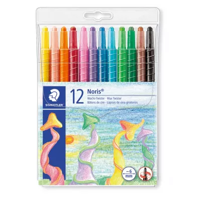 Staedtler Twistery woskowe Noris Club, 12 kolor�w, w etui 12 szt.