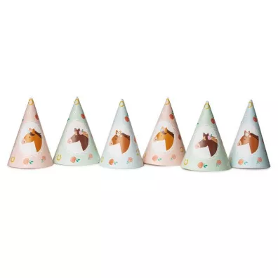 Czapeczki Konie 16cm 6szt