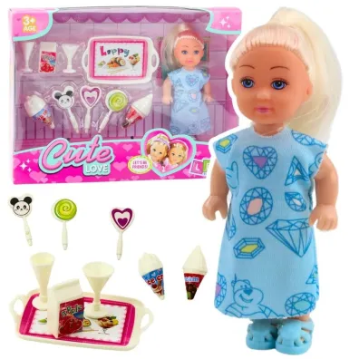 Mini laleczka z akcesoriami lodziarnia LeanToys