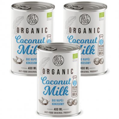 Diet-Food Mleczko kokosowe 17% Zestaw 3 x 400 ml Bio